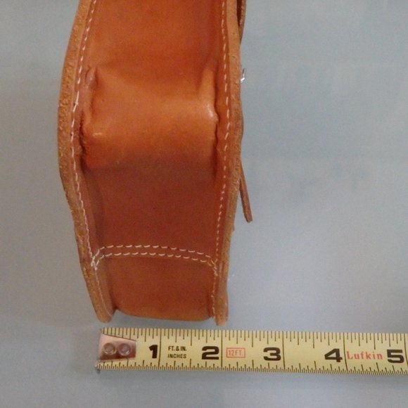 Small Square Tan Leather Purse - Sturdy Quality! - Picture 9 of 10